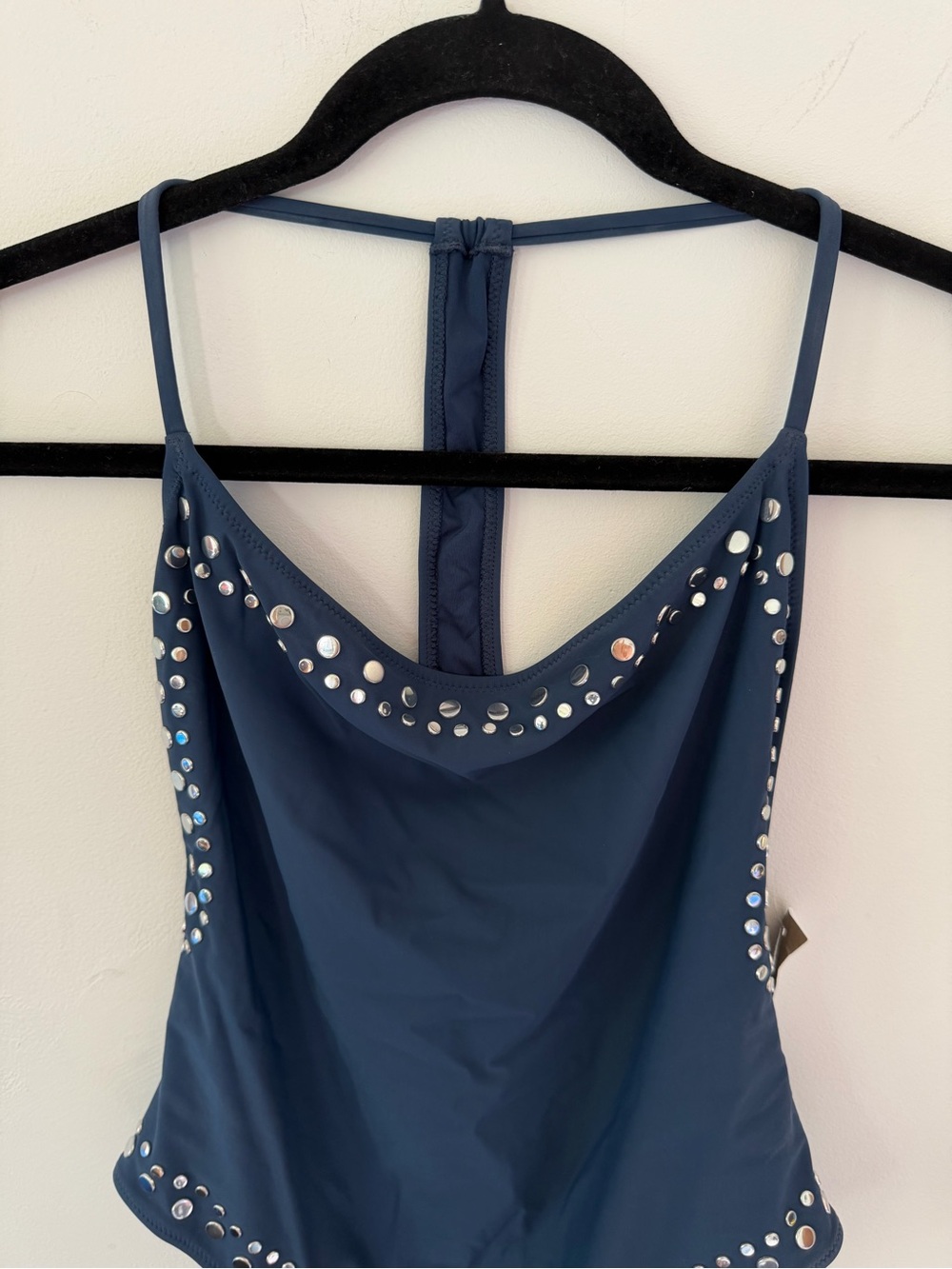 J. Crew Deep Navy One-Piece Swimsuit with Silver Stud Accents - Picture 4 of 10